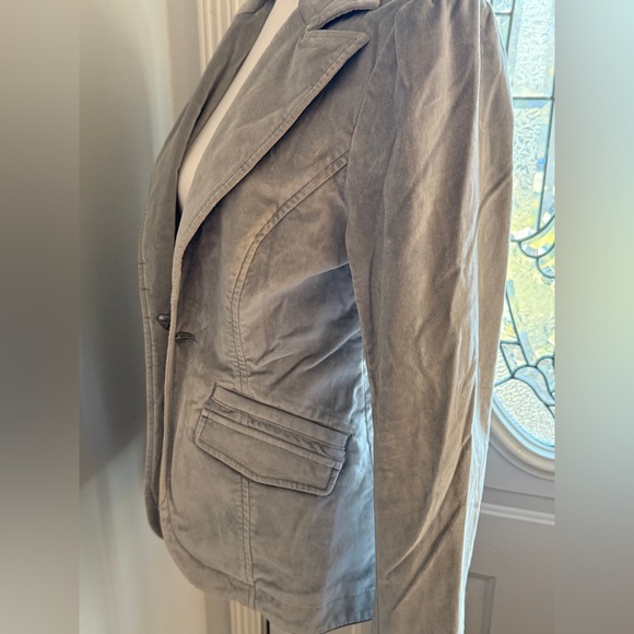 White House Black Market Gray Velvet Blazer Jacket Size 6 EUC SKU0621 - Picture 4 of 8